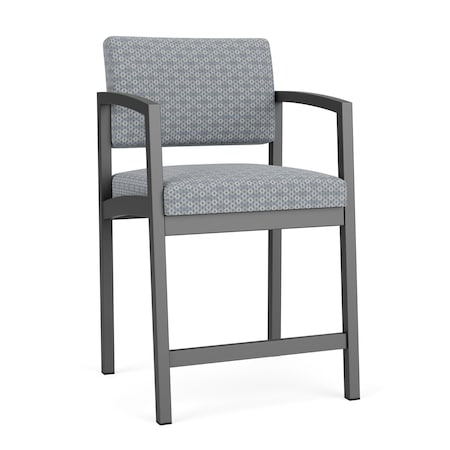 Lenox Steel Hip Chair Metal Frame, Charcoal, RS Fog Upholstery